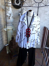 5280 Marc Abbas Bluse Leinen schwarz-weiß