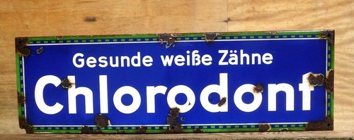 Altes emaileschild chlorodont - altes,