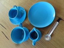 Melitta Kaffeefilter, Tasse, Milchkännchen Puppenküche Kinder Geschirr Keramik