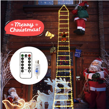 1.2/1.8/3m LED Weihnachtsmann Leiter Lichterkette Weihnachtsbeleuchtung 8 Modi