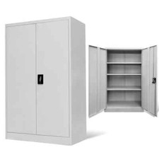 Aktenschrank Werkzeugschrank Büroschrank Stahlschrank Lagerschrank Schrank Grau