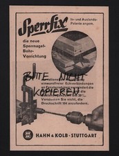 STUTTGART, Werbung 1949, Hahn & Kolb Sperrfix Sperrnagel-Bohr-Vorrichtung