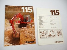 2x Prospekt Poclain 115 Raupenbagger Technische Daten 1980er Jahre