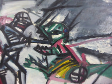 NIKITA KNIKTA Expressionismus Gemälde Nibelungensage SIEGFRIED ERSCHLÄGT DRACHEN