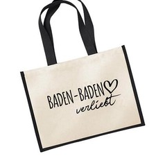Jutetasche Baden-Baden verliebt Shopper Einkaufstasche Geschenkidee Souvenir Prä