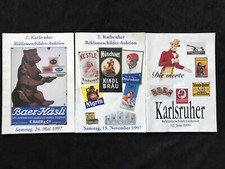 3 Kataloge Reklame Emailschilder Auktion Karlsruhe 90er