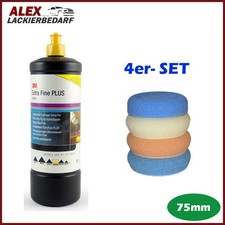 3M 80349 Extra Fine Schleifpaste 1L + 4x Polierschwamm Set 75mm