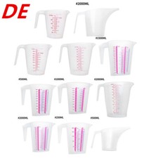 DE Klare Kunststoff Messbecher Graduierte Flüssigkeit Trocken Messbecher 
