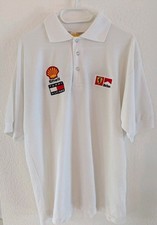 FERRARI Polo Shirt Weiß ~Gr.L -VINTAGE RAR- 1995 -Marlboro -Hilfiger -Schumacher