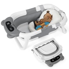Baby Badewanne Faltbare 0 - 12 Jahre Babywanne Rutschfesten Tub Kunststoff Grau