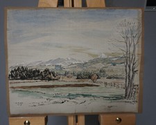 Aquarell Tusche Landschaft