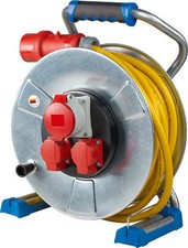 CEE Kabeltrommel Außen 25m Verlängerungskabel Kabelroller Starkstrom Kabel IP44