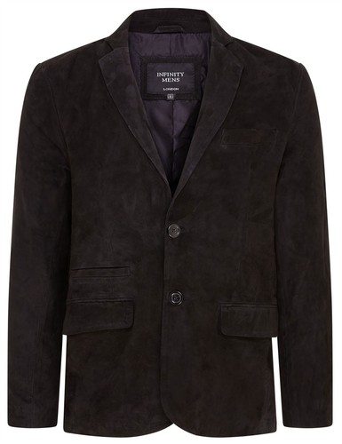 Herren schwarz wildleder jacke - schwarz,