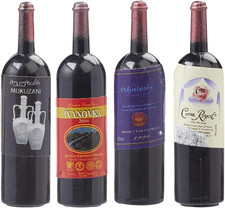 Miniatur Weinflaschen 4 Stück ca. 4 5 cm Puppenhaus Deko Set