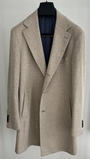 Suitsupply Mantel Vicenza Kaschmir Cashmere 52 L beige braun Gehrock Jacke Coat