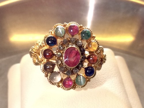Rosa rubin saphire - rubin, goldring