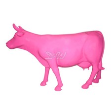 SCHWEIZER KUH PINK LACK 235 cm lebensgroß Garten Deko Tier Figur BAUERNHOF COW