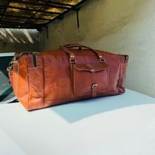 Neu Echt Tasche Leder Reise Herren Seesack Gepäck Fitnessstudio L Vintage Woc...