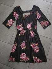 Sommer-Kleid-von s.Oliver-Gr.36-schwarz/rosa-Blumenmuster-gute Zustand.