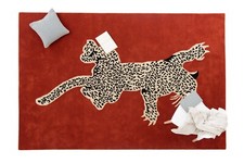 Handgetuftet Wolle Teppiche Rot Patchwork Indisch Hippie Teppich 2.4x3m