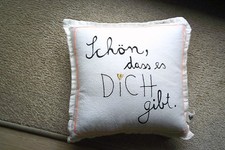 Dekokranz Zierkranz Türkranz gelb weiß + Zierkissen 25 x 25 cm