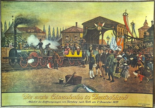 Plakat erste eisenbahn - plakat, in