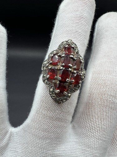925 silber ring granat - 925,
