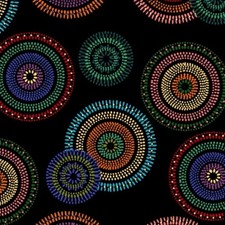 Medaillon Winterfleece Schwarz Bunt Windham 150cm | Punkte Kreise ab 50 cm