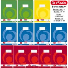 Herlitz Schulheft A4 Lineatur Blanko Liniert Kariert Rautiert x.book 16 Blatt