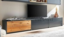 Massivholz TV-Lowboard Kiefer massiv grau gelaugt geölt Fernseh-schrank kommode