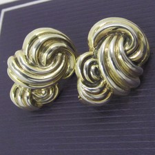 Silber Ohrclips ° Ohrringe ° stilisierter Knoten ° 835 /1000 Silber  vergoldet