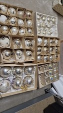  Christbaumschmuck Kugeln Silber Alt 