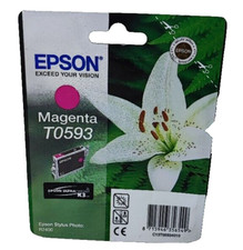 2x Orig. Epson T0593 Magenta Tintenpatrone für Epson Stylus Photo R2400 NEU