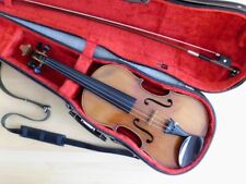 Antike 4/4 Geige Violine um 1900 mit Geigenbogen und Etui Geigenkasten