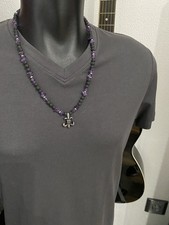 Lavasteinkette mit Amethyst