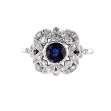 Vintage-Stil 2,35 kt blauer