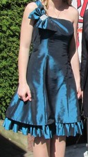 ?Kleid Jugendweihekleid Festkleid grün türkis blau perlmutt Gr. M?