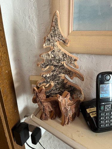 Holzdeko tannenbaum mit - tannenbaum,