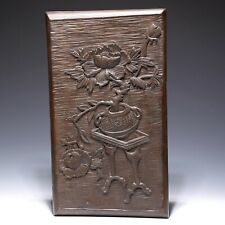 Wandbild geschnitzte Holztafel China 20. Jh. - 40 x 23 cm