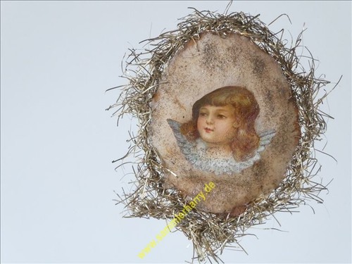 Watte tinsel und oblatenbild - und,