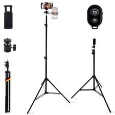 Handystativ groß mit Fernbedienung Bluetooth Auslöser 210cm Smartphone Stativ