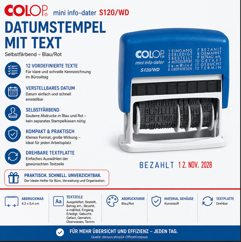 Colop datumstempel mit text - colop,
