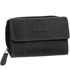 Echt Leder Damen Geldbörse Geldbeutel Brieftasche WILD Portemonnaie Geldtasche