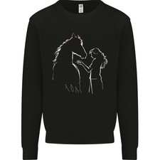 Ein Pferd Und Mädchen Reiter Reiten Kinder Sweatshirt Pullover