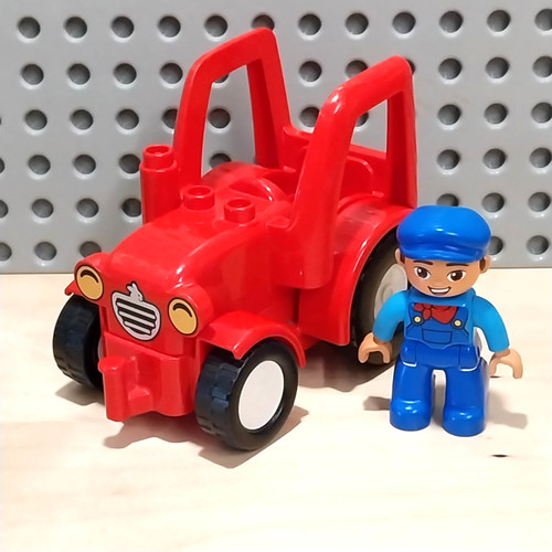 Lego duplo traktor - duplo, rot