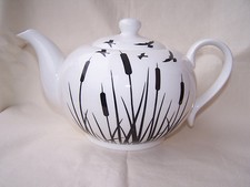 Teekanne aus Brilliantporzellan  * Schilf + Vögel *  ORIGINAL Jameson & Tailor