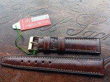 19mm Vintage Leder Band von Helvetia Uhr Braun