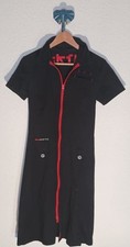 schwarzes sexy Kleid, Skunk funki, mit rotem Reißverschluß, Gr.M