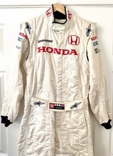 VINTAGE HONDA F1 ALPINE STARS 2008 RENNLATZHOSE J.ROSSITER GEBRAUCHT