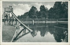 Ansichtskarte Polenz bei Neustadt Sachsen Schwimmbad Rutsche (Nr.9823)